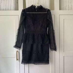 AQUA eyelet short sleeve dress